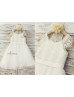 Cap Sleeves Ivory Lace Tulle Dreamy Flower Girl Dress Cap Sleeves Ivory Lace Tulle Dreamy Flower Girl Dress